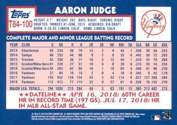 2019 Topps - 1984 Topps Baseball 35th Anniversary #T84-100 Aaron Judge Back