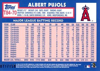2019 Topps - 1984 Topps Baseball 35th Anniversary 150th Anniversary #T84-70 Albert Pujols Back