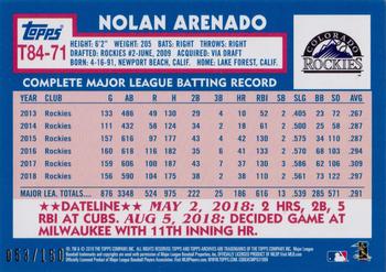 2019 Topps - 1984 Topps Baseball 35th Anniversary 150th Anniversary #T84-71 Nolan Arenado Back