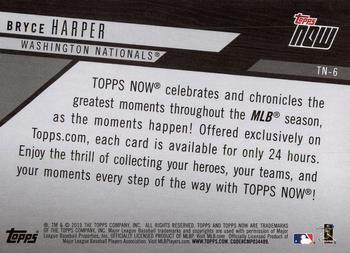 2019 Topps - 2018 Topps Now Review #TN-6 Bryce Harper Back