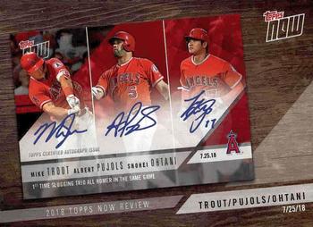 2019 Topps - 2018 Topps Now Review #TN-9 Mike Trout / Albert Pujols / Shohei Ohtani Front