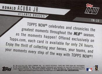 2019 Topps - 2018 Topps Now Review #TN-10 Ronald Acuña Jr. Back