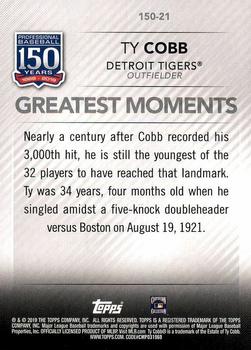 2019 Topps - 150 Years of Professional Baseball #150-21 Ty Cobb Back