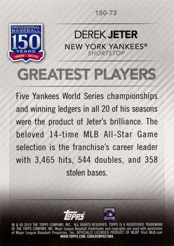 2019 Topps - 150 Years of Professional Baseball #150-73 Derek Jeter Back