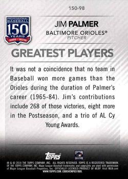 2019 Topps - 150 Years of Professional Baseball #150-98 Jim Palmer Back