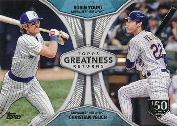 2019 Topps - Greatness Returns 150th Anniversary #GR-5 Robin Yount / Christian Yelich Front