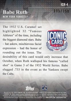2019 Topps - Iconic Card Reprints 150th Anniversary #ICR-4 Babe Ruth Back