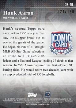 2019 Topps - Iconic Card Reprints 150th Anniversary #ICR-46 Hank Aaron Back
