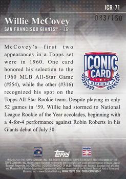 2019 Topps - Iconic Card Reprints 150th Anniversary #ICR-71 Willie McCovey Back