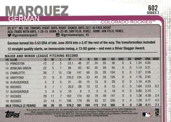 2019 Topps - 150th Anniversary #602 German Marquez Back