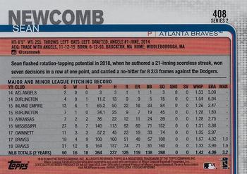 2019 Topps - Rainbow Foil #408 Sean Newcomb Back
