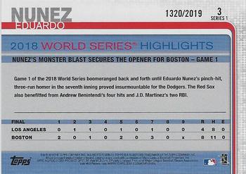 2019 Topps - Gold #3 Eduardo Nunez Back