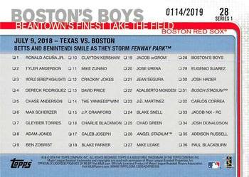 2019 Topps - Gold #28 Boston's Boys Back