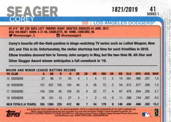 2019 Topps - Gold #41 Corey Seager Back
