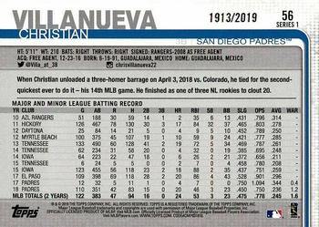 2019 Topps - Gold #56 Christian Villanueva Back