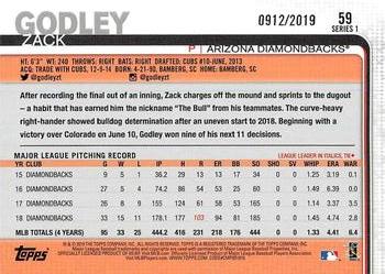 2019 Topps - Gold #59 Zack Godley Back