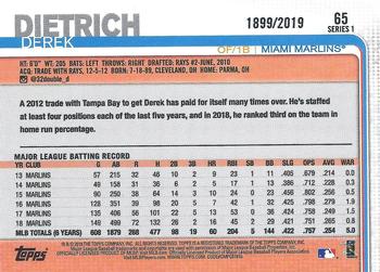 2019 Topps - Gold #65 Derek Dietrich Back