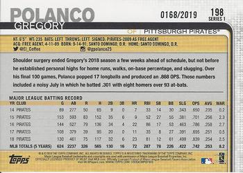 2019 Topps - Gold #198 Gregory Polanco Back