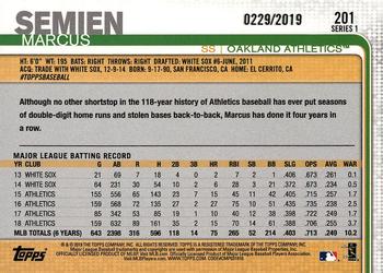 2019 Topps - Gold #201 Marcus Semien Back