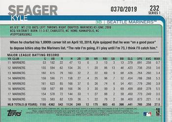 2019 Topps - Gold #232 Kyle Seager Back