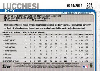 2019 Topps - Gold #265 Joey Lucchesi Back