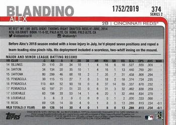 2019 Topps - Gold #374 Alex Blandino Back