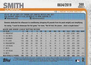 2019 Topps - Gold #388 Dominic Smith Back