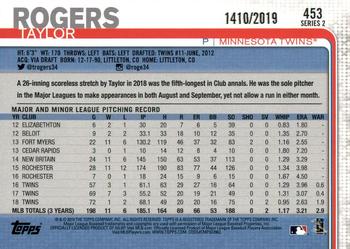 2019 Topps - Gold #453 Taylor Rogers Back