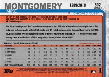2019 Topps - Gold #502 Mike Montgomery Back