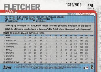 2019 Topps - Gold #520 David Fletcher Back