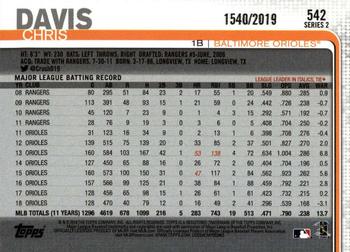 2019 Topps - Gold #542 Chris Davis Back