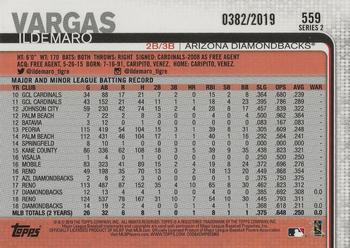 2019 Topps - Gold #559 Ildemaro Vargas Back