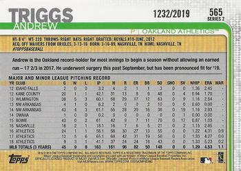 2019 Topps - Gold #565 Andrew Triggs Back