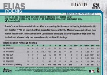 2019 Topps - Gold #628 Roenis Elias Back