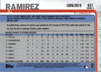 2019 Topps - Gold #657 J.C. Ramirez Back