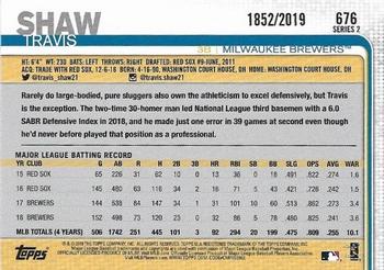 2019 Topps - Gold #676 Travis Shaw Back