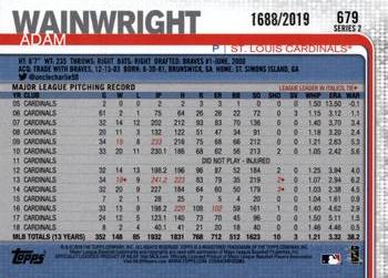 2019 Topps - Gold #679 Adam Wainwright Back