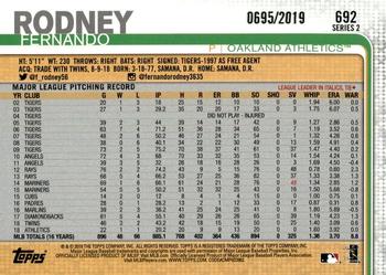2019 Topps - Gold #692 Fernando Rodney Back