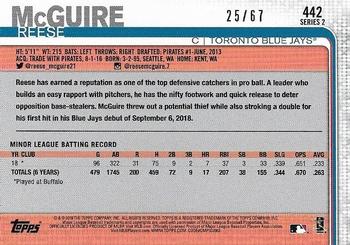 2019 Topps - Black #442 Reese McGuire Back