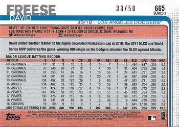 2019 Topps - Father's Day Blue #665 David Freese Back