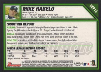 2007 Bowman Draft Picks & Prospects #BDP14 Mike Rabelo Back
