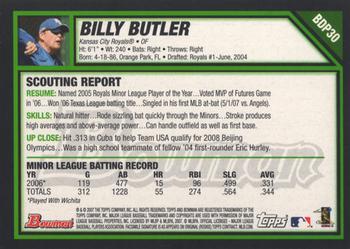 2007 Bowman Draft Picks & Prospects #BDP30 Billy Butler Back