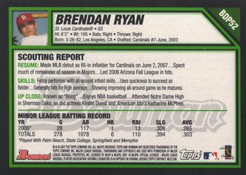 2007 Bowman Draft Picks & Prospects #BDP52 Brendan Ryan Back