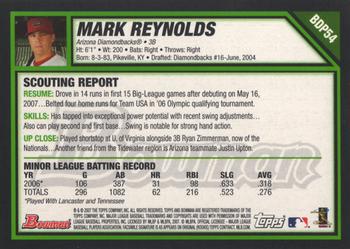 2007 Bowman Draft Picks & Prospects #BDP54 Mark Reynolds Back