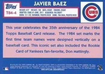 2019 Topps - 1984 Topps Baseball 35th Anniversary Chrome Silver Pack (Series One) #T84-4 Javier Baez Back