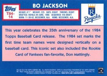2019 Topps - 1984 Topps Baseball 35th Anniversary Chrome Silver Pack (Series One) #T84-14 Bo Jackson Back