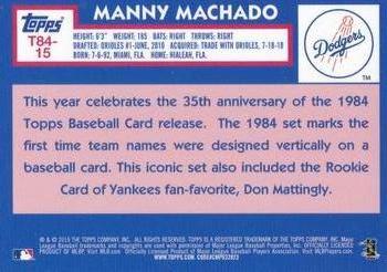 2019 Topps - 1984 Topps Baseball 35th Anniversary Chrome Silver Pack (Series One) #T84-15 Manny Machado Back