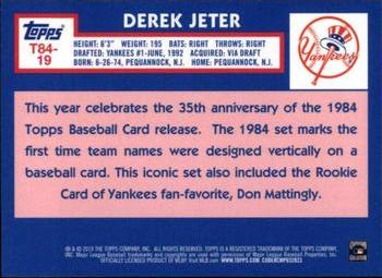 2019 Topps - 1984 Topps Baseball 35th Anniversary Chrome Silver Pack (Series One) #T84-19 Derek Jeter Back
