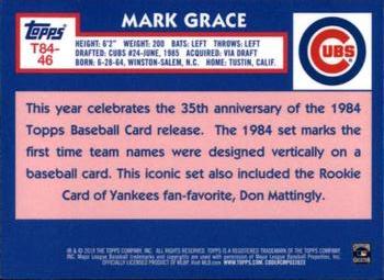 2019 Topps - 1984 Topps Baseball 35th Anniversary Chrome Silver Pack (Series One) #T84-46 Mark Grace Back