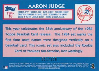 2019 Topps - 1984 Topps Baseball 35th Anniversary Chrome Silver Pack Blue (Series One) #T84-18 Aaron Judge Back